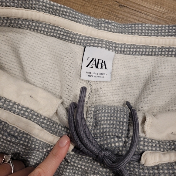 Zara Knit Mens Blue And White Shorts Size Large - Picture 2 of 4